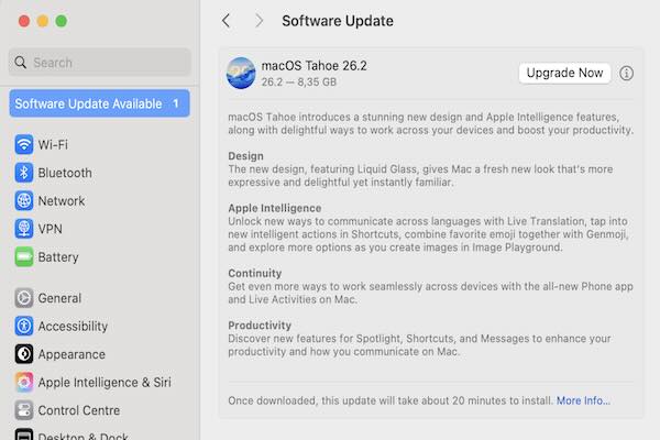 macOS Tahoe on MacBook Pro